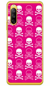 スカル ピンク×ホワイト （クリア） / for Xperia 10 III SOG04/au SECOND SKIN スマホケース ハードケース xperia 10 iii ケース カバ