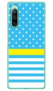 ドット/ボーダー サックスブルー （クリア） / for Xperia 10 IV SOG07/au SECOND SKIN スマホケース xperia 10 IV ケース カバー 10 IV 