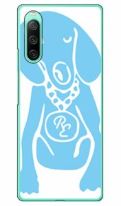 Dog ホワイト×サックスブルー design by ROTM （クリア） / for Xperia 10 IV SOG07/au SECOND SKIN スマホケース xperia 10 IV ケース 