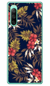 リゾートフラワー ネイビー （クリア） / for Xperia 10 IV SOG07/au SECOND SKIN スマホケース xperia 10 IV ケース カバー 10 IV ケー