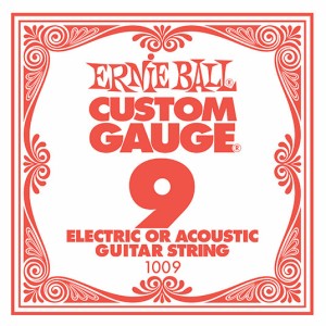 ERNIE BALL [アーニーボール] 　エレキギター・アコースティックギター兼用バラ弦 .009インチ Slinky Singles #1009