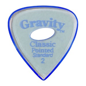 GRAVITY GUITAR PICKS ピック クラシック・ポインテッド・スタンダード　エリプスグリップホール ［2.0 mm with Elipse Grip Hole, Blue