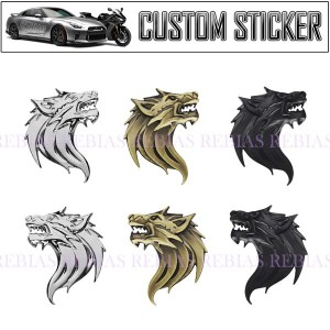 プロファイル ウルフ エンブレム WOLF 横顔 狼 オオカミ エンブレム カスタム ステッカー 自動車 sticker 外装