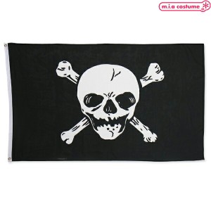 1311L▲【送料無料・即納】 HW-13 Jolly Roger Flag パイレーツフラッグ ドクロ 髑髏 ガイコツ 骸骨 海賊旗