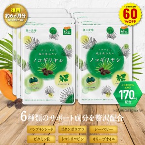 1袋単価比較で60％OFF！【徳用/約6ヵ月分】ノコギリヤシ （約1ヵ月分×6袋） パンプキンシードオイル ビタミンE、トマトリコピン、オリー