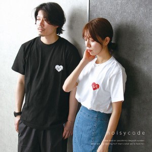 noisycode tシャツ ワンポイント オリジナル レディース メンズ ブランド デザインtシャツ ペア 綿100% 半袖 おしゃれ プルオーバー プリ