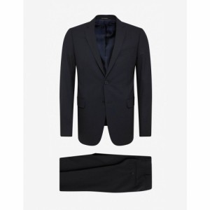 アルマーニ Emporio Armani メンズ スーツ・ジャケット アウター Navy Blue Wool-Blend Two-Button Suit Blue