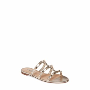 ヴァレンティノ VALENTINO GARAVANI レディース サンダル・ミュール シューズ・靴 Rockstud Slide Sandal Skin Metallic Leather