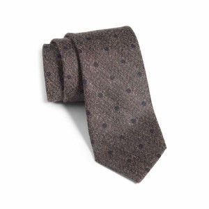 ノードストローム NORDSTROM MENS SHOP メンズ ネクタイ Landham Dot Silk Tie Heather Brown/Navy