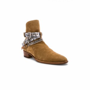 アミリ Amiri メンズ ブーツ シューズ・靴 White Bandana Buckle Boot Tan