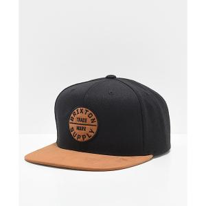 ブリクストン BRIXTON メンズ キャップ スナップバック 帽子 Brixton Oath III Black and Copper Snapback Hat Black