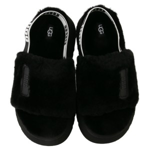 【即納】アグ UGG レディース サンダル・ミュール シューズ・靴 Disco Slide 1112258 Black 厚底 ファー ディスコ スライド