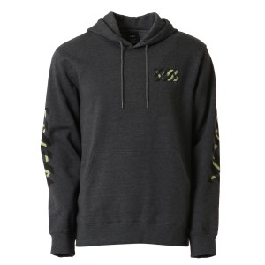 【即納】ルーカ RVCA メンズ パーカー トップス Test Hazard Hoodie charcoal heather プルオーバー フード フーディ ロゴ 袖プリント