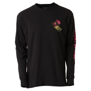 【即納】ルーカ RVCA メンズ 長袖Tシャツ トップス Light My Fire L/S BLACK ロンT ロングT ロゴ プリント