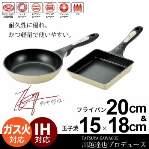 炒め鍋 鍋 なべ 軽い 調理器具 フライパンセット IH フライパン 20cm/卵焼き器 フッ素加工 軽量 /川越達也 キッチンツール 新生活