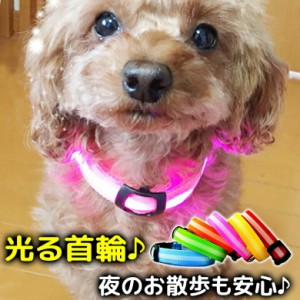 犬 首輪 光る 光る首輪 LED キラキラ光るバンド S/M/Lサイズ アームバンド 夜間 散歩 ジョギング ウォーキング きらきらバンド 事故防止 