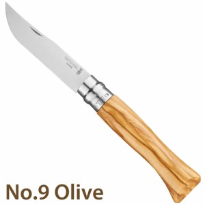 OPINEL オピネルナイフ ステンレス オリーブ #9 9.0cm 折りたたみ キャンプ アウトドア ナイフ キャンプ用ナイフ