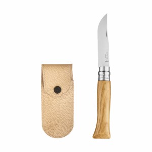 OPINEL(オピネル) ステンレススチール ナイフ レザーケース ベージュカラーセット #9 オーク オピネルナイフ 9 キャンプ ナイフ アウトド