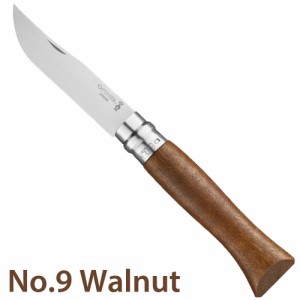 Opinel No 9 Folding Pocket Knife - 9.0cm - Beech Handle - Carbon Steel