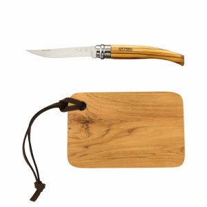 OPINEL オピネルナイフ ステンレス スリムナイフ カッティングボードセット オリーブ #10 10.0cm