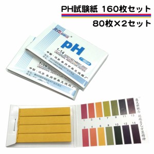 pH試験紙 160枚 80枚が2セット リトマス試験紙 夏休み 自由研究 小学校 宿題 溶液テスト スティック リトマス ペーハー 使える pH 試験用