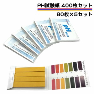 pH試験紙 400枚 80枚が5セット リトマス試験紙 小学校 夏休み 自由研究 課題 宿題 スティック ペーハー リトマス 溶液テストなど色々使え