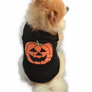 ワンちゃん ベスト ブラック かぼちゃ ハロウィン コスプレ衣装 サイズXS、S、M、L 小型 服 犬 メール便送料無料