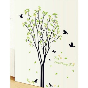 《送料無料》 ウォールステッカー ファンシー メルヘン風デザイン 森 小鳥 木 ウォールペーパー 壁紙 ウォールシール 60*90cm