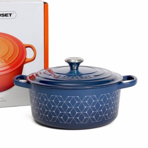 ルクルーゼ(ル・クルーゼ) 両手鍋 ココットロンド 21177 22cm インクHEX (つまみシルバー) Le Creuset 新生活応援