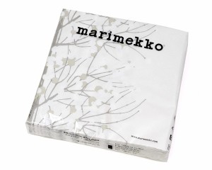 マリメッコ ペーパーナプキン ルミマルヤ グレー(グレイ) 33x33cm 20枚入り marimekko 北欧雑貨 北欧 キッチン 紙ナプキン おしゃれ 新生