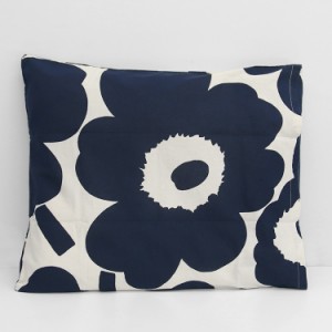 マリメッコ ウニッコ 枕カバー 50x60cm ホワイト/ダークブルー marimekko UNIKKO [ネコポス対応可(1枚のみ)] 新生活応援