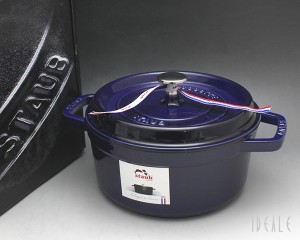 ストウブ staub ココット ラウンド(ロンド) 22cm ダークブルー 91 両手鍋 耐熱 ストーブ 鍋 お鍋 ロンド staub ピコ ココット ギフト 結