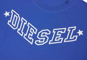 ディーゼル Tシャツ メンズ 半袖 丸首 Diesel ロゴプリント ブルー