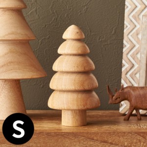 ツリー オブジェ 木製 Sサイズ 約 W 6.3 × D 6.3 × H 12 cm クリスマスツリー 木製ツリー クリスマスグッズ 置き物 置物 木のオブジェ 