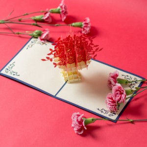 ポップアップグリーティングカード『花』[vn50462] 花束 誕生日カード 出産祝い バースデーカード ウェディングカード 母の日 立体 飛び