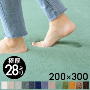 ラグマット カーペット 低反発200×300cm ラグ リビングラグ マイクロファイバー じゅうたん 厚手 28mm 長方形 床