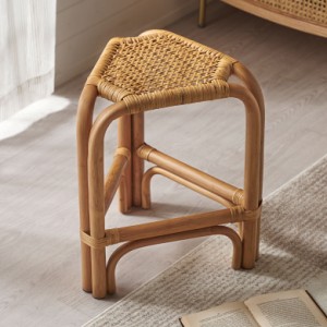スツール ラタン 籐 天然素材 チェア 椅子 いす イス トライアングル 三角形 約 W36cm D32cm H45cm ナチュラル 14033