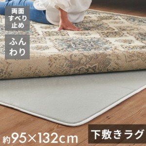 下敷きラグ ラグ 下敷き ウレタン 100x140cm 対応 約 W 95cm D 132cm H 1cm 滑り止め付き クッション性 洗える 手洗い 70201