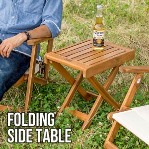 ガーデンテーブル テーブル 天然木 ロースタイル 折り畳み キャンプ アウトドア