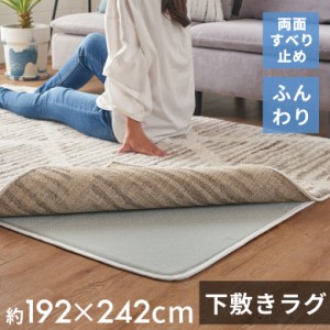 下敷きラグ ラグ 下敷き ウレタン 200x250cm 対応 約 W 192cm D 242cm H 1cm 滑り止め付き クッション性 洗える 手洗い 防音 転倒 対策 