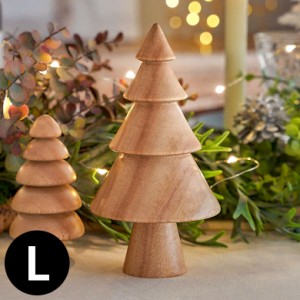 ツリー オブジェ 木製 Lサイズ 約 W 10.5 × D 10.5 × H 20 cm クリスマスツリー 木製ツリー クリスマスグッズ 置き物 置物 オーナメン