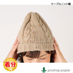 【秋冬】ケーブルニット帽【中級者】【編み物キット】 毛糸のポプラ