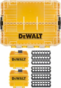 デウォルト(DEWALT) タフケースシック (中) セット オーガナイザー 工具箱 収納ケース ツールボックス 小物入れ 透明蓋 DT70803-QZ