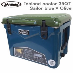 アイスランド クーラーボックス 35QT（31.1L）Deelight Iceland cooler 35QT-Sailor blue×Olive ディーライト 送料無料