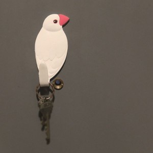 東洋ケース マグネットフック 白文鳥 MH-AN-08 かわいい 鳥 Animal Tail しっぽ 磁石 
