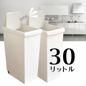 ゴミ箱 平和工業 【2個組】 スライドペール30L 白 日本製 ホワイト 分別 キッチン おしゃれ ゴミ箱 キャスター付