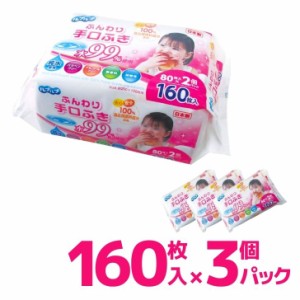 Life-do.Plus ふんわり手口ふき 水99％ 80枚2P 3個セット LD-039 ライフ堂 日本製 香料不使用 ベビー キッズ まとめ買い