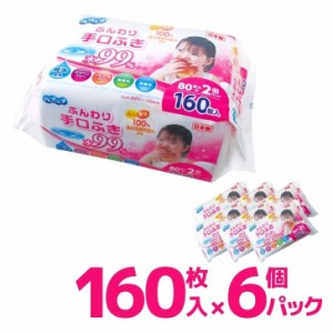 Life-do.Plus ふんわり手口ふき 水99％ 80枚2P 6個セット LD-039 ライフ堂 日本製 香料不使用 ベビー キッズ まとめ買い