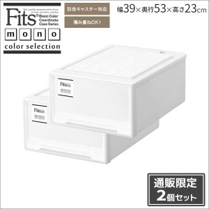 ●★ 天馬 【通販限定】 フィッツケース モノ クローゼット M-53 （2個組）W ホワイト Fits 収納ケース 衣装ケース 押入れ クローゼット 