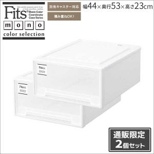 ●★ 天馬 【通販限定】 フィッツケース モノ クローゼット ワイド M-53 （2個組）W ホワイト Fits 収納ケース 衣装ケース 押入れ クロー